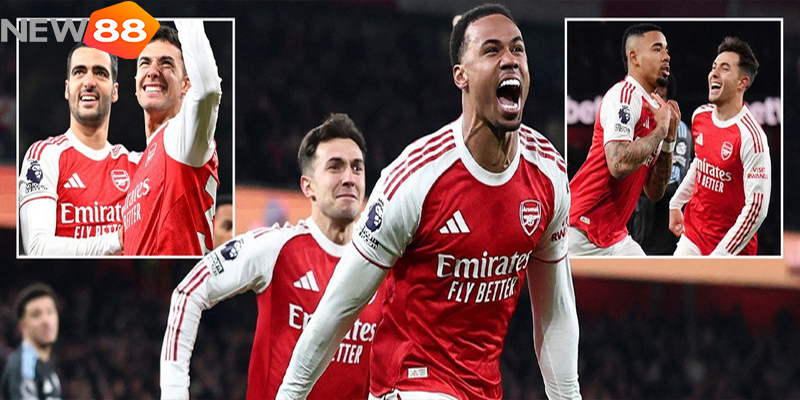 ăn mừng bàn thắng mở tỷ số trước Aston Villa